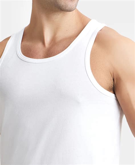 Buy Super Combed Cotton Round Neck Sleeveless Vest - White (Pack of 3 ...