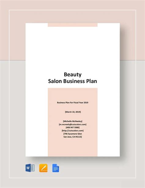 Hair Salon Business Plan Template 的图像结果
