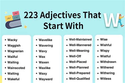 223 Adjectives That Start with W to Boost Your Vocabulary — RHblog