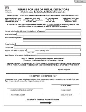 Metal Detecting Permission Form - Fill Online, Printable, Fillable ...