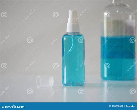 Alcoholic 70 Percent in Clear Plastic Bottle Spray, Hand Sanitizer on ...