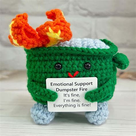Crochet Emotional Support Dumpster Fire Amigurumi,burning Trash Can ...