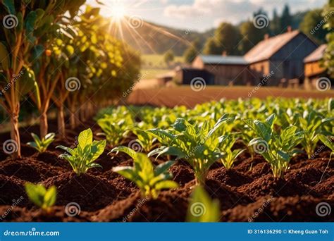 Modern Industrialized Agriculture Using Technology, Agritech Farming of Crops Stock Illustration ...