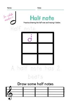 Image result for Half Note Worksheet