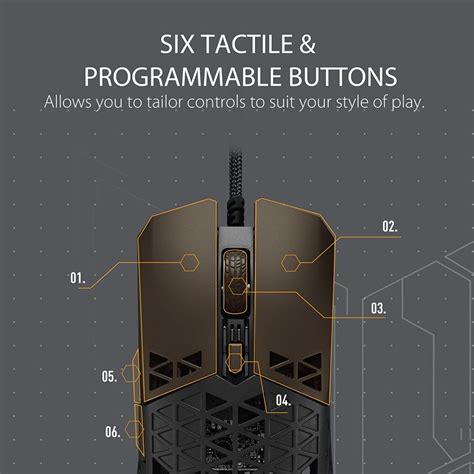 ASUS TUF Gaming M4 Air Lightweight 16,000 dpi Gaming Mouse