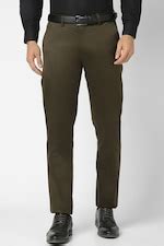 Buy Men Olive Solid Slim Fit Chino Casual Trousers Online - 886637 ...