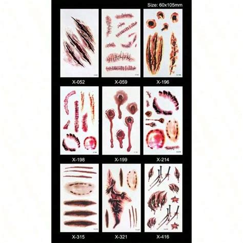 Halloween Horror Narben Temporäre Tattoos, super realistisch aussehende ...