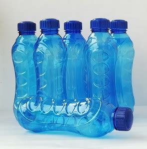 MOON PET Premium Fridge Water Bottles - 1 Litre, Set of 6 pc - Blue ...