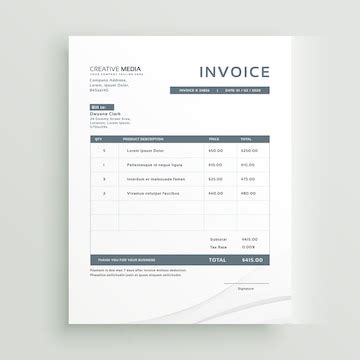 Invoice template design in minimal style | Premium Vector