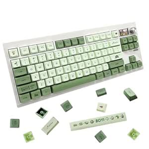 Amazon.in: Buy BOYI Matcha Custom 124 Key PBT Dye-Sublimated Keycaps ...