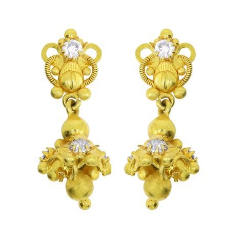 Joyalukkas 22KT Yellow Gold Drop Earrings for Girls : Amazon.in: Fashion