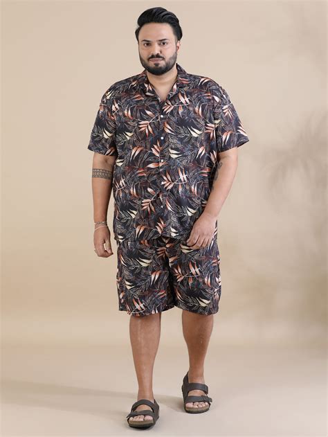 Tropical Brown Plus Size Co-Ords – Bushirt