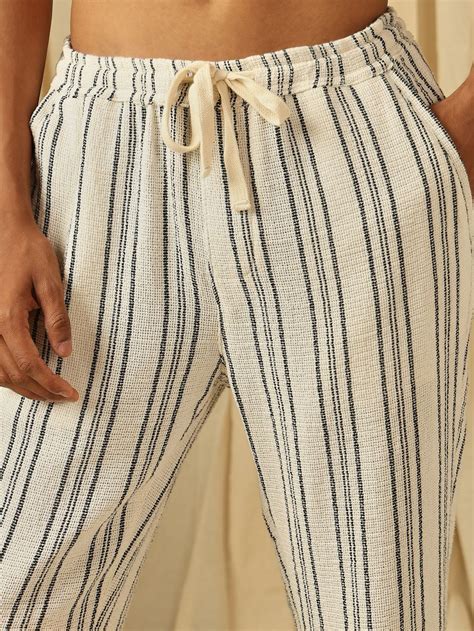 Buy Off White Relaxed Fit Casual Cotton Trouser Online at Muftijeans