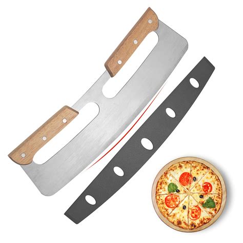 "Large 14"" Stainless Steel Pizza Cutter Rocker with Sharp Blade and ...