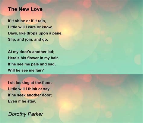 The New Love Poem by Dorothy Parker - Poem Hunter