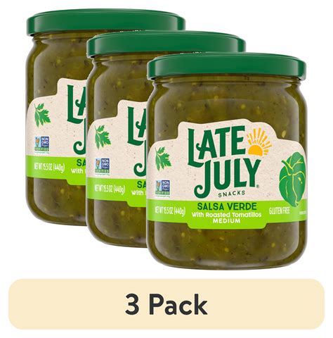 (3 pack) Late July Snacks Salsa Verde with Roasted Tomatillos, Medium ...