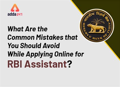 Common Mistakes To Avoid While Applying Online For RBI Assistant?
