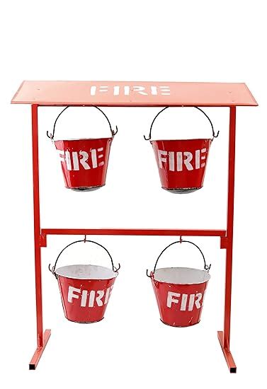 Fire Stone Fire Bucket Stand For 4 nos Bucket : Amazon.in: Home Improvement