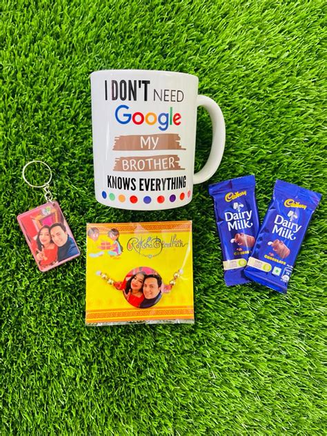 Rakshabandhan Mini Hamper with personalised mug + keychain – Giftlay India