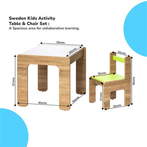 Alex Daisy Sweden Kids Activity Table & Chairs Set (1 Table + 2 Chairs ...