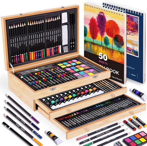 Amazon.com: 175 Piece Deluxe Art Set with 2 Drawing Pads, Acrylic ...