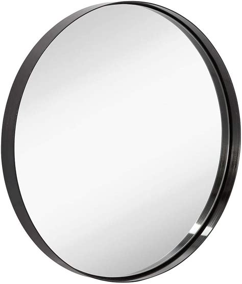Buy Hamilton Hills 24 Black Circle Deep Set Metal Round Frame Mirror ...