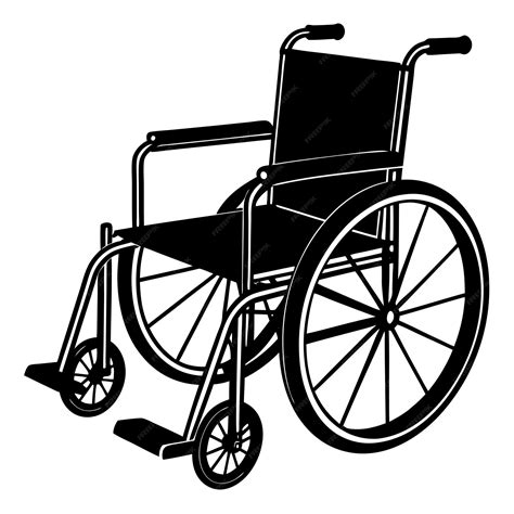 A provector illustration of a wheelchair in black and white | Premium ...