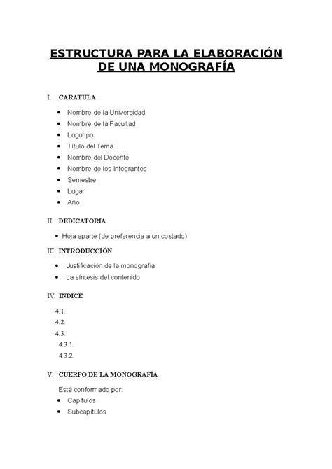 Estructura De Una Monografia En Formato Apa