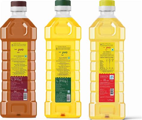 JIVO Canola Cold Press Edible Oil, mustard Oil & Sunflower Oil (1L Each ...