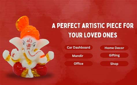 Buy Rare Planet Polystone Handpainted Lord Ganesh Idol for Showpiece ...