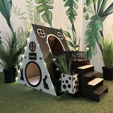 Two-story Rabbit House: Modern Indoor Castle, Bunny Bed - Etsy | Indoor ...