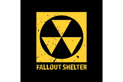 Fallout Shelter. Vintage Nuclear Symbol. Graphic by pikepicture ...