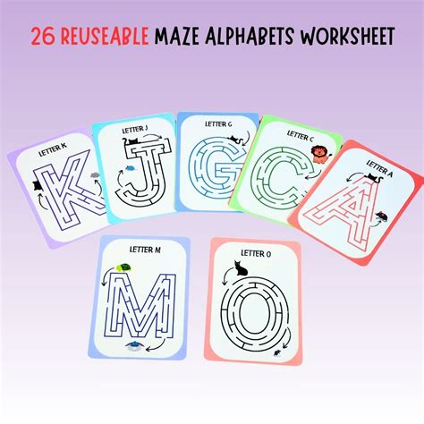 Reusable Maze Alphabets Worksheets – Little Learners World
