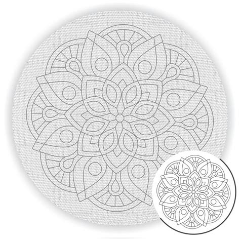 Buy Pre Marked Canvas Base - Layered Floral Mandala - 3022 Online On Zwende
