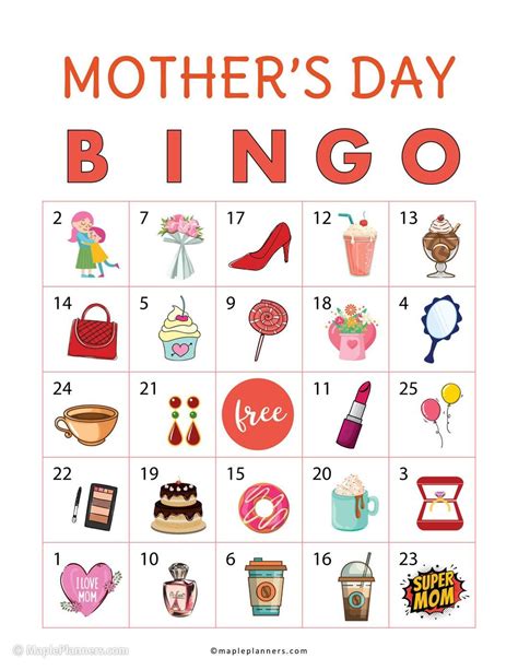 Mothers Day Bingo Printable | Fun Mother's Day Activities | Mother's ...