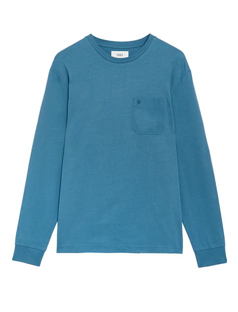 Buy Pure Cotton Long Sleeve T-Shirt at Marks & Spencer
