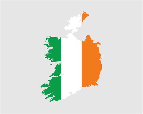 Republic of Ireland Flag Map. Map of the Republic of Ireland with the Irish country banner ...