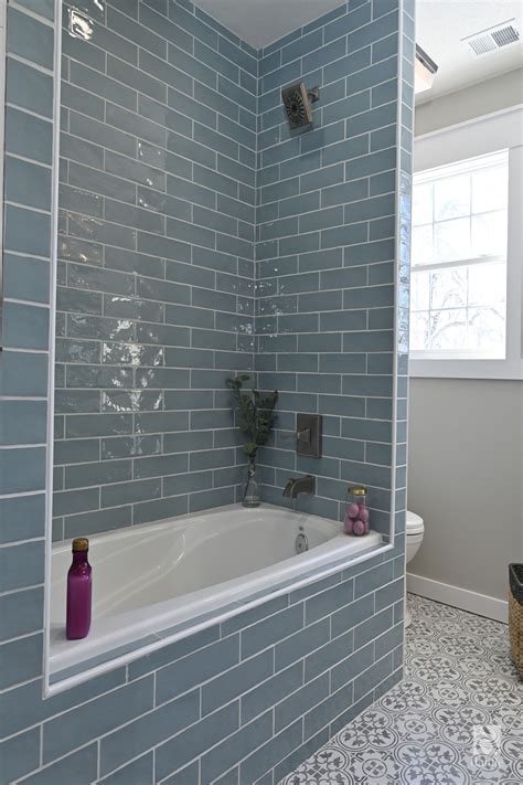 Blue Bathroom Tile Inspiration | Blue bathroom tile, Tile tub surround ...