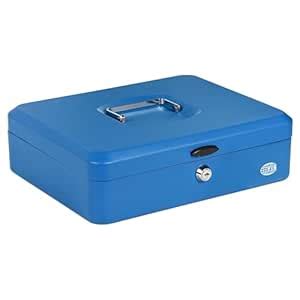 FIS Cash Box/jewerly safe Steel Blue with Key Lock, size: 30x24x9cm ...