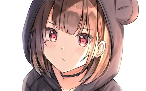 Download wallpaper 2560x1600 girl, hood, ears, anime, art, cute ...