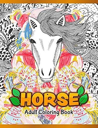 Horses Adult Coloring Book: Cute Animals: Relaxing Colouring Book ...