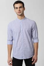 Buy Men Blue Super Slim Fit Check Full Sleeves Casual Shirt Online ...