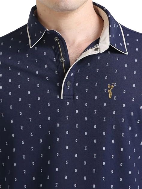 Navy Blue Rolex Print Polo T-Shirts - Premium Quality