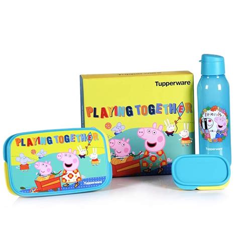 Buy Tupperware Peppa Pig Kids Plastic Lunch Set - Yellow, Green Online ...