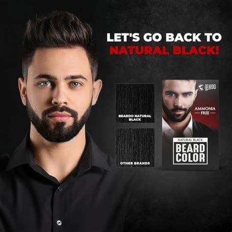 BEARDO Beard Color For Men - Natural Black | Long Lasting | No Ammonia ...