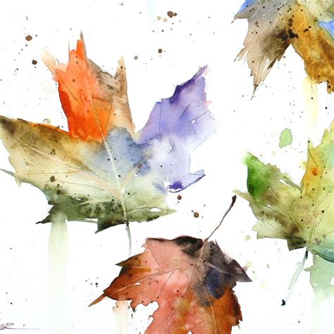 Watercolor autumn leaves - beryfeeds