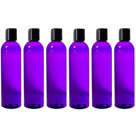 Buy 8 oz Purple Slim Plastic PET Refillable Bottles with Black Disc Cap ...