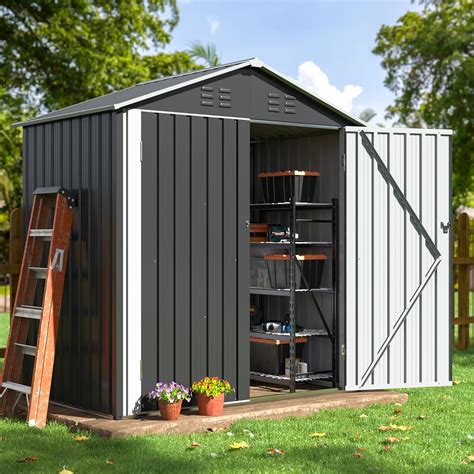 VIWAT 6x4 FT Outdoor Storage Shed, Large Garden Shed with Updated Frame ...