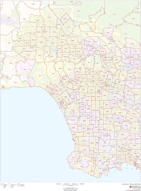 Los Angeles, California Zip Codes - 36" x | Ubuy India