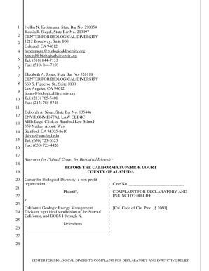 Fillable Online Center vs CalGEM complaint Fax Email Print - pdfFiller